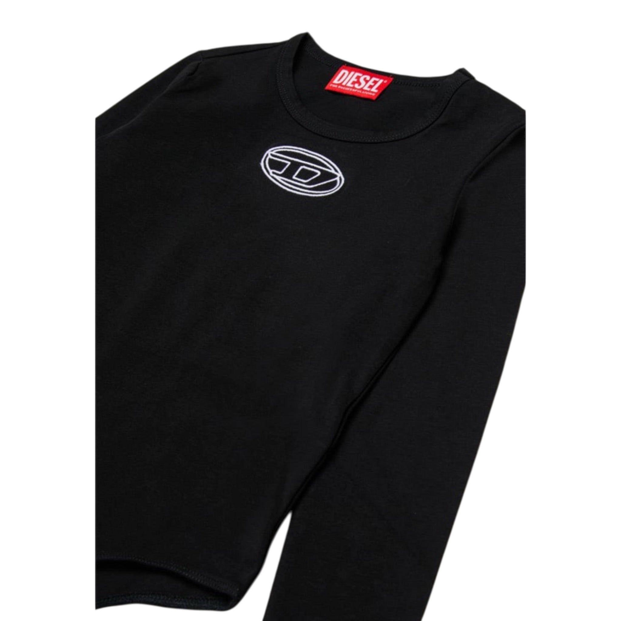 Diesel Body Tinta Uinita con Logo Nero per Bambina J02433XX NERO DIESEL 