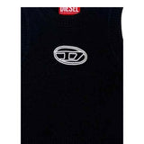 Diesel Gilet In Maglia tinta unita con Logo Nero per Bambina J02437 NERO DIESEL 