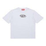 Diesel T-Shirt tinta unita con Logo Bianco per Bambina J02471 BIANCO DIESEL 