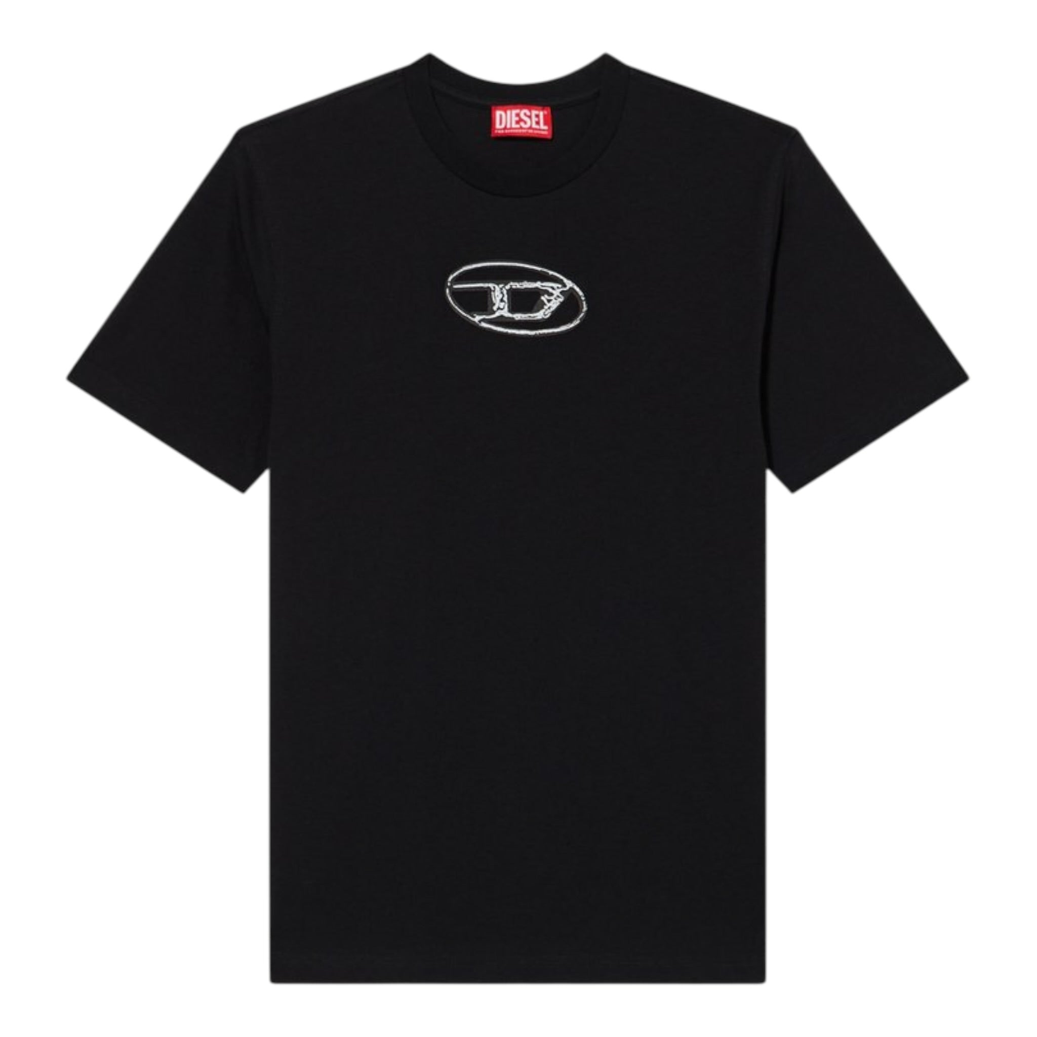 Diesel T-Shirt tinta unita con Logo Nero per Bambina J02471X NERO DIESEL 