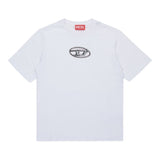 Diesel T-Shirt tinta unita con Logo Bianco per Bambina J02471XX BIANCO DIESEL 