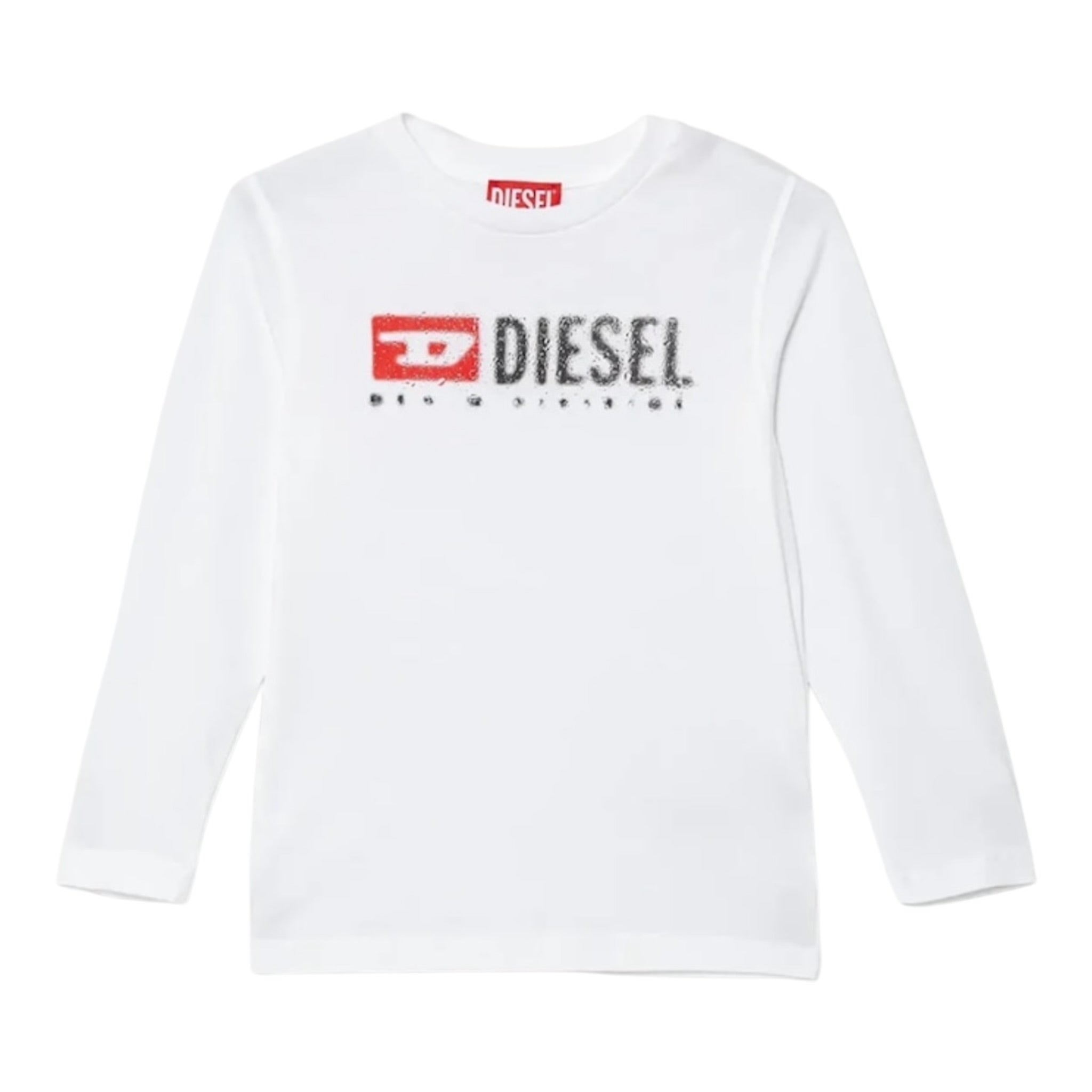 Diesel Shirt tinta unita con Logo Bianco per Bambino J02474 BIANCO DIESEL 
