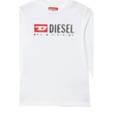 Diesel Shirt tinta unita con Logo Bianco per Bambino J02474X BIANCO DIESEL 