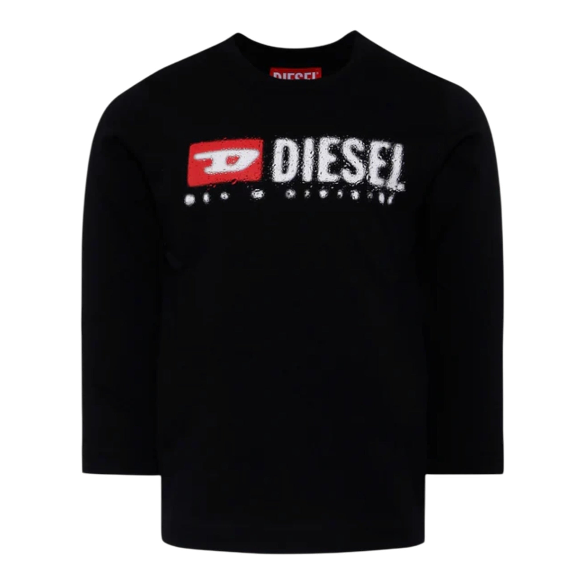 Diesel Shirt tinta unita con Logo Nero per Bambino J02474X NERO DIESEL 