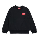 Diesel Felpa Chiusa Girocollo tinta unita Nero per Bambino J02482 NERO DIESEL 