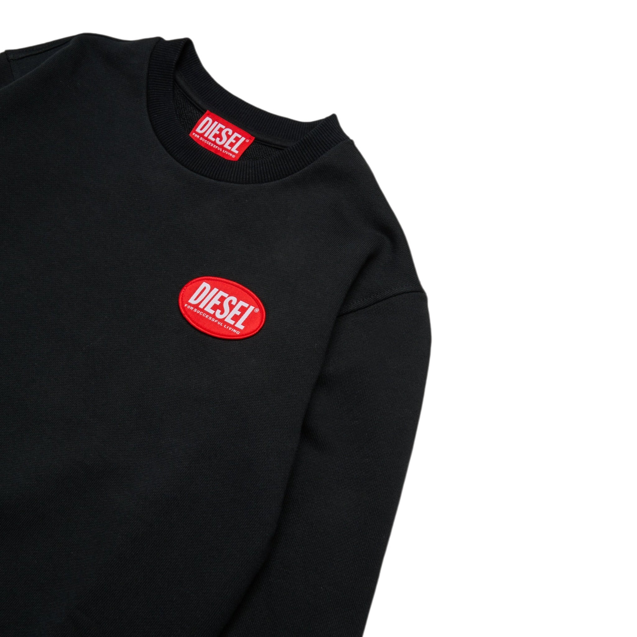 Diesel Felpa Chiusa Girocollo tinta unita Nero per Bambino J02482 NERO DIESEL 