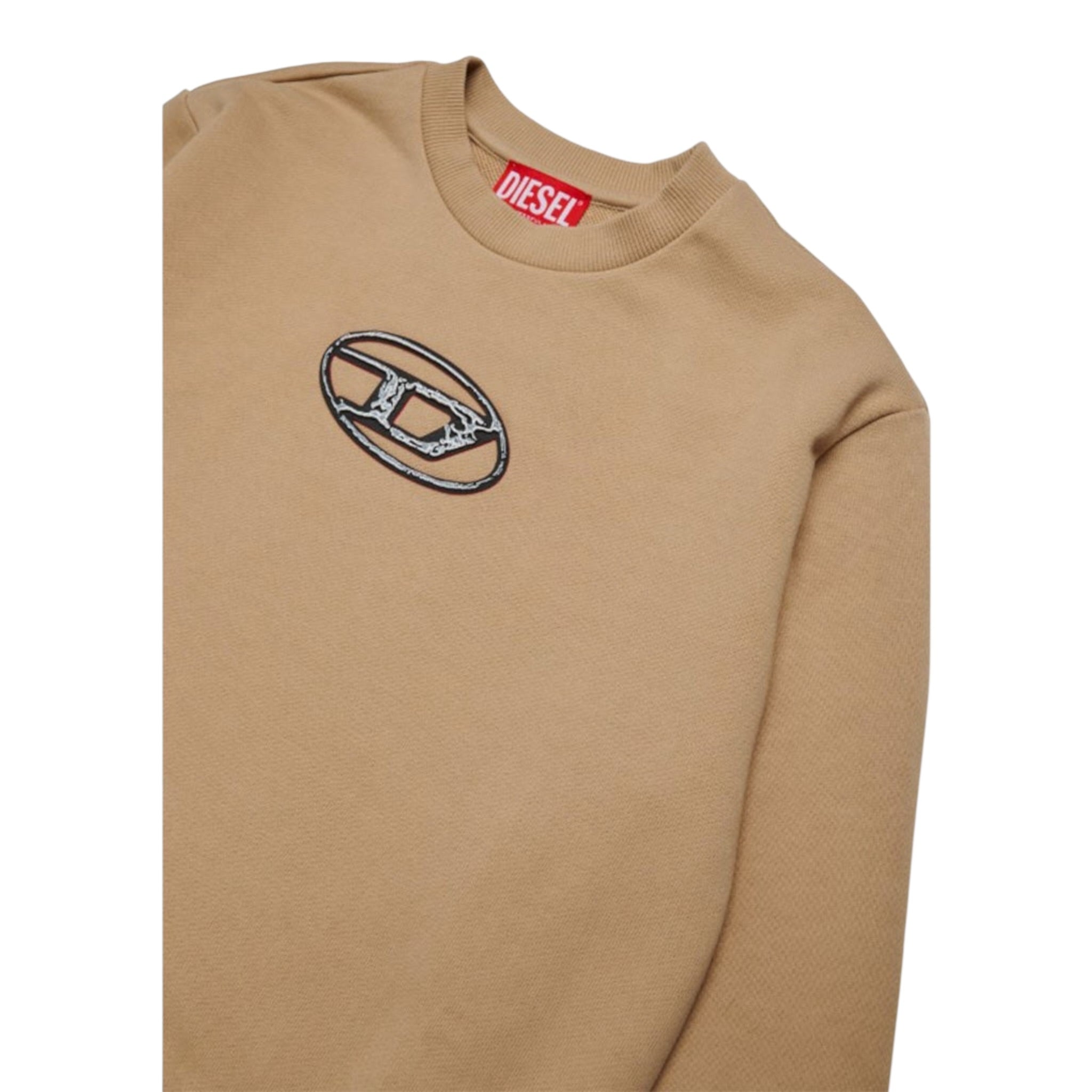 Diesel Felpa tinta unita con Logo Beige per Bambino J02486X BEIGE DIESEL 
