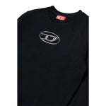 Diesel Felpa tinta unita con Logo Nero per Bambino J02486XX NERO DIESEL 