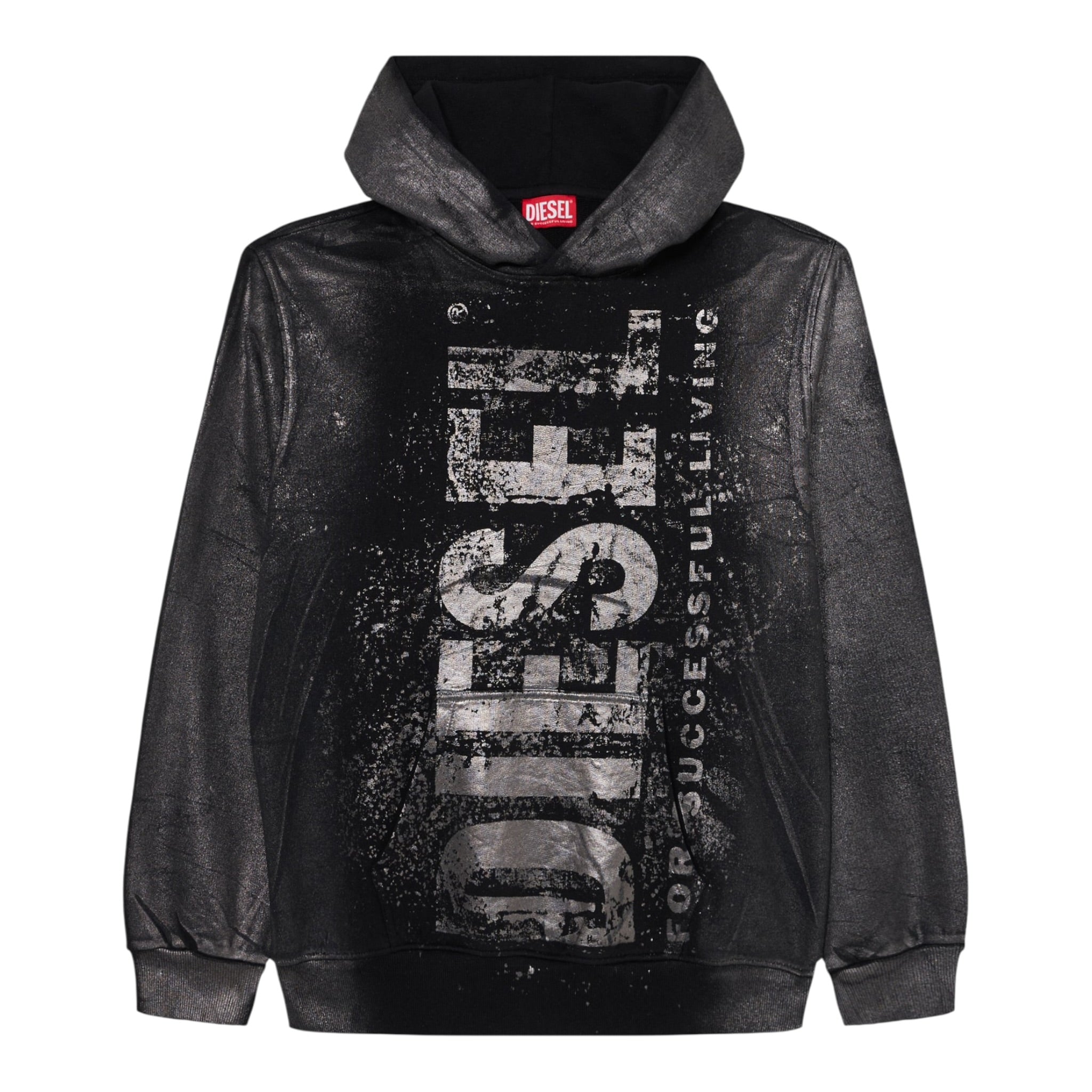 Diesel Felpa tinta unita con Cappuccio Nero per Bambino J02492X NERO DIESEL 