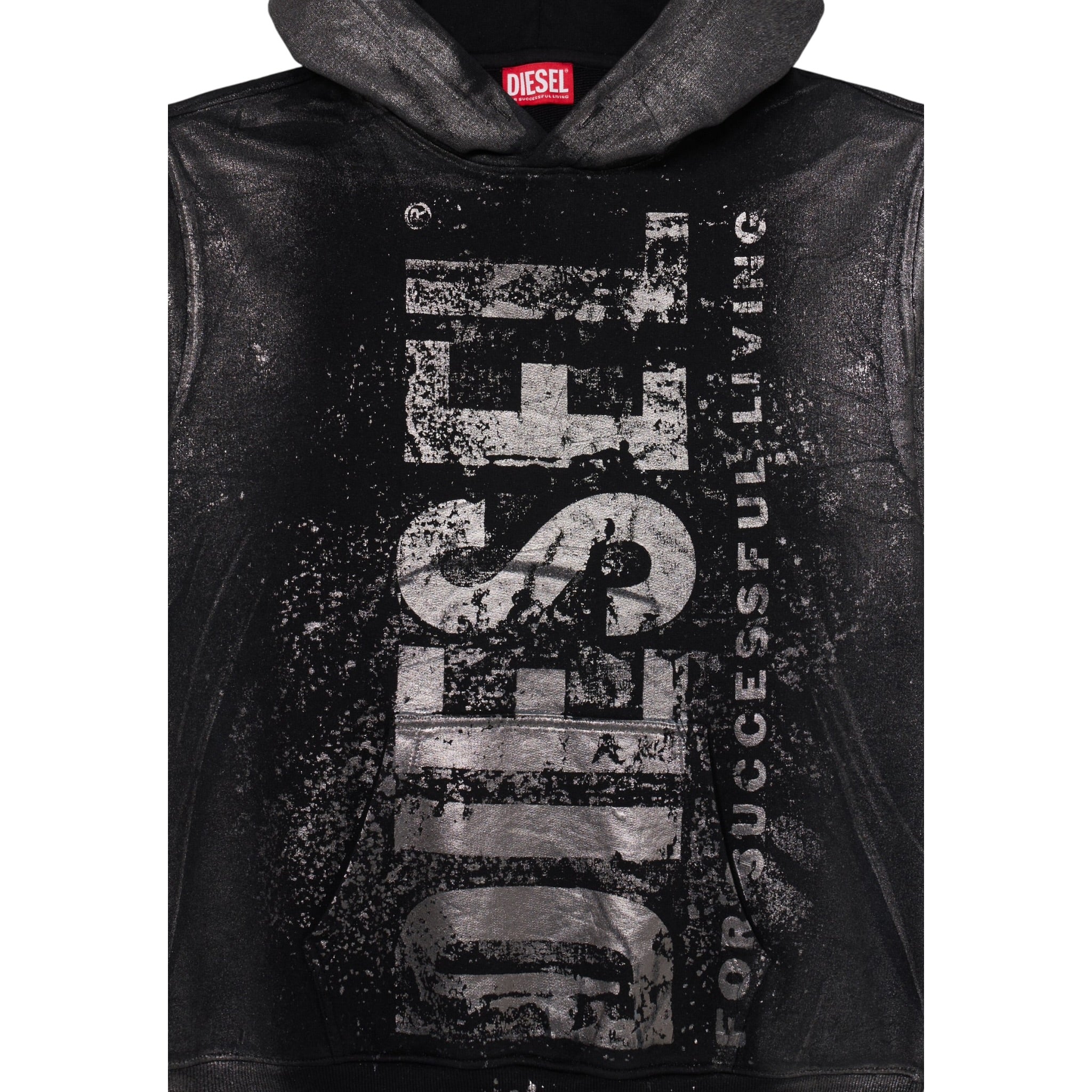 Diesel Felpa tinta unita con Cappuccio Nero per Bambino J02492X NERO DIESEL 