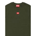 Diesel T-Shirt tinta unita con Logo Verde per Bambino J02501 VERDE DIESEL 