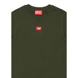 Diesel T-Shirt tinta unita con Logo Verde per Bambino J02501 VERDE DIESEL 