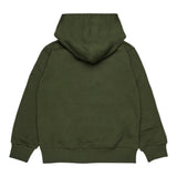 Diesel Felpa Chiusa tinta unita con Cappuccio Verde per Bambino J02502 VERDE DIESEL 