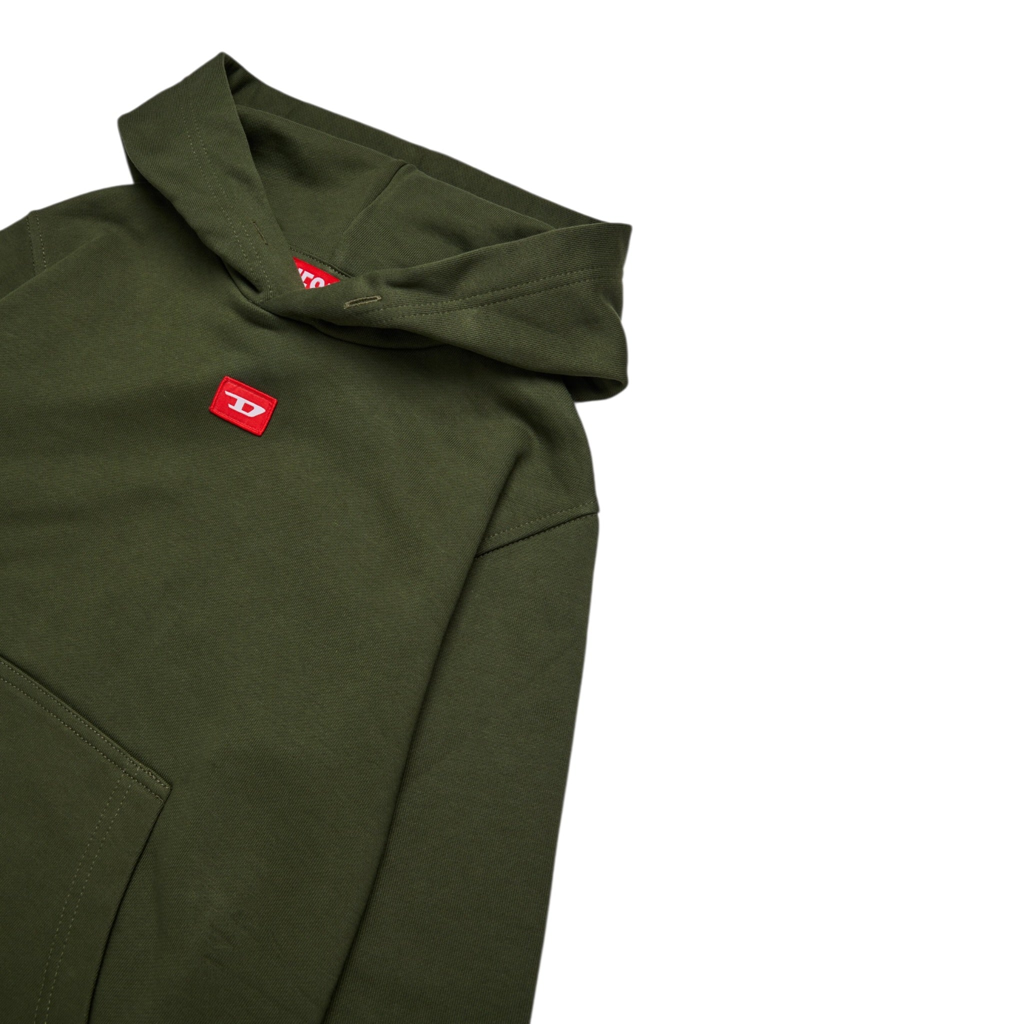 Diesel Felpa Chiusa tinta unita con Cappuccio Verde per Bambino J02502 VERDE DIESEL 