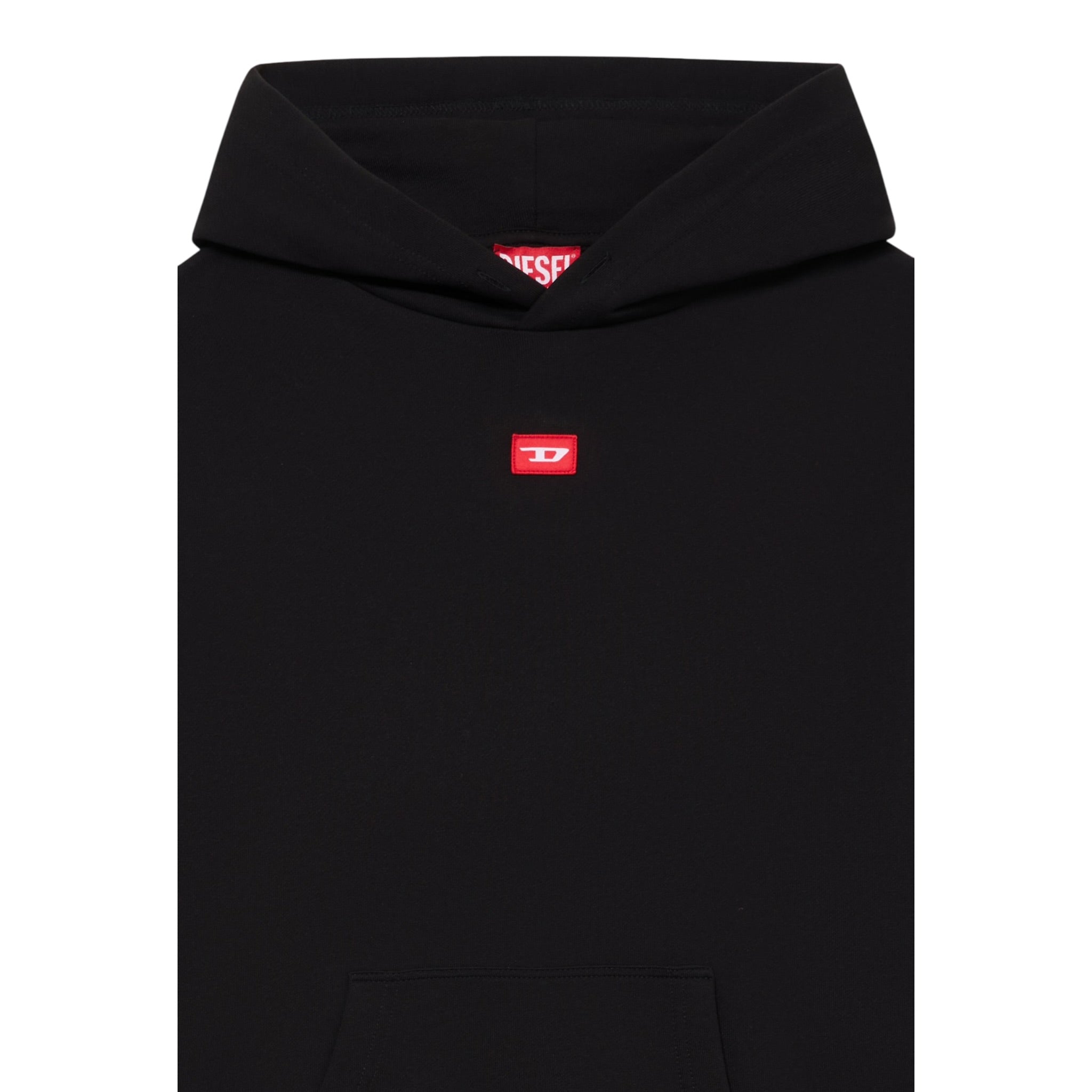 Diesel Felpa Chiusa tinta unita con Cappuccio Nero per Bambino J02502XXXXX NERO DIESEL 