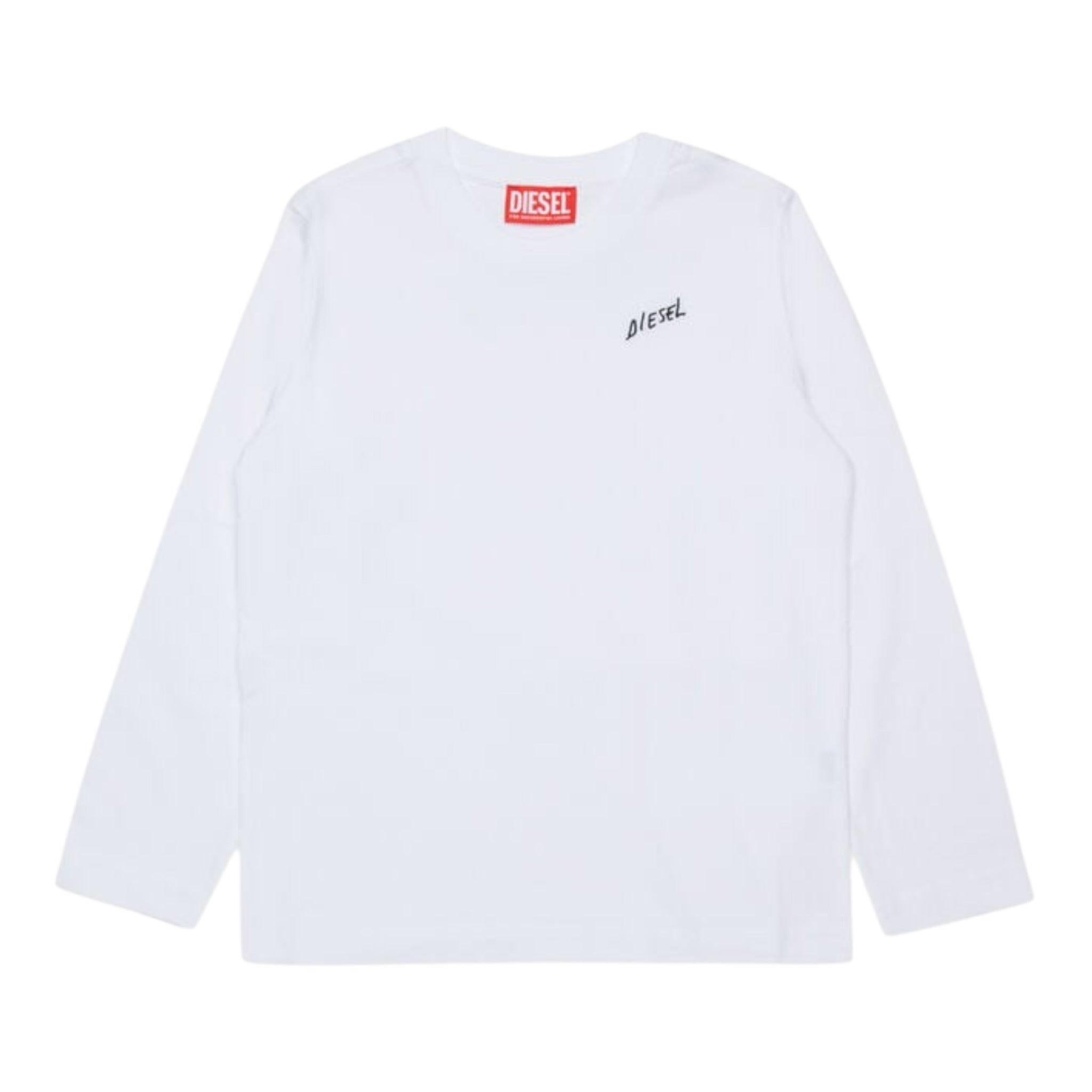 Diesel Shirt tinta unita con Logo Bianco per Bambino J02528 BIANCO DIESEL 