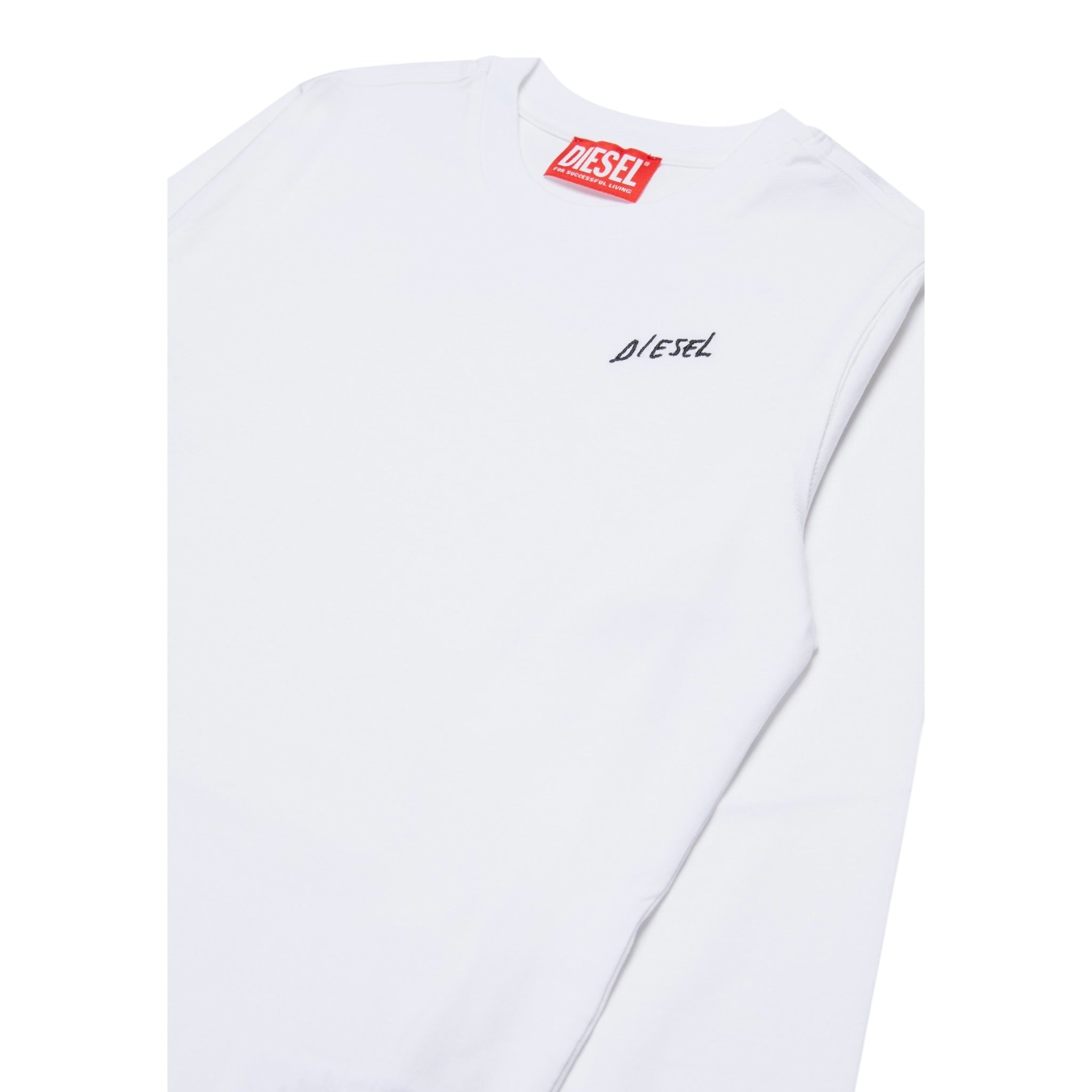Diesel Shirt tinta unita con Logo Bianco per Bambino J02528 BIANCO DIESEL 