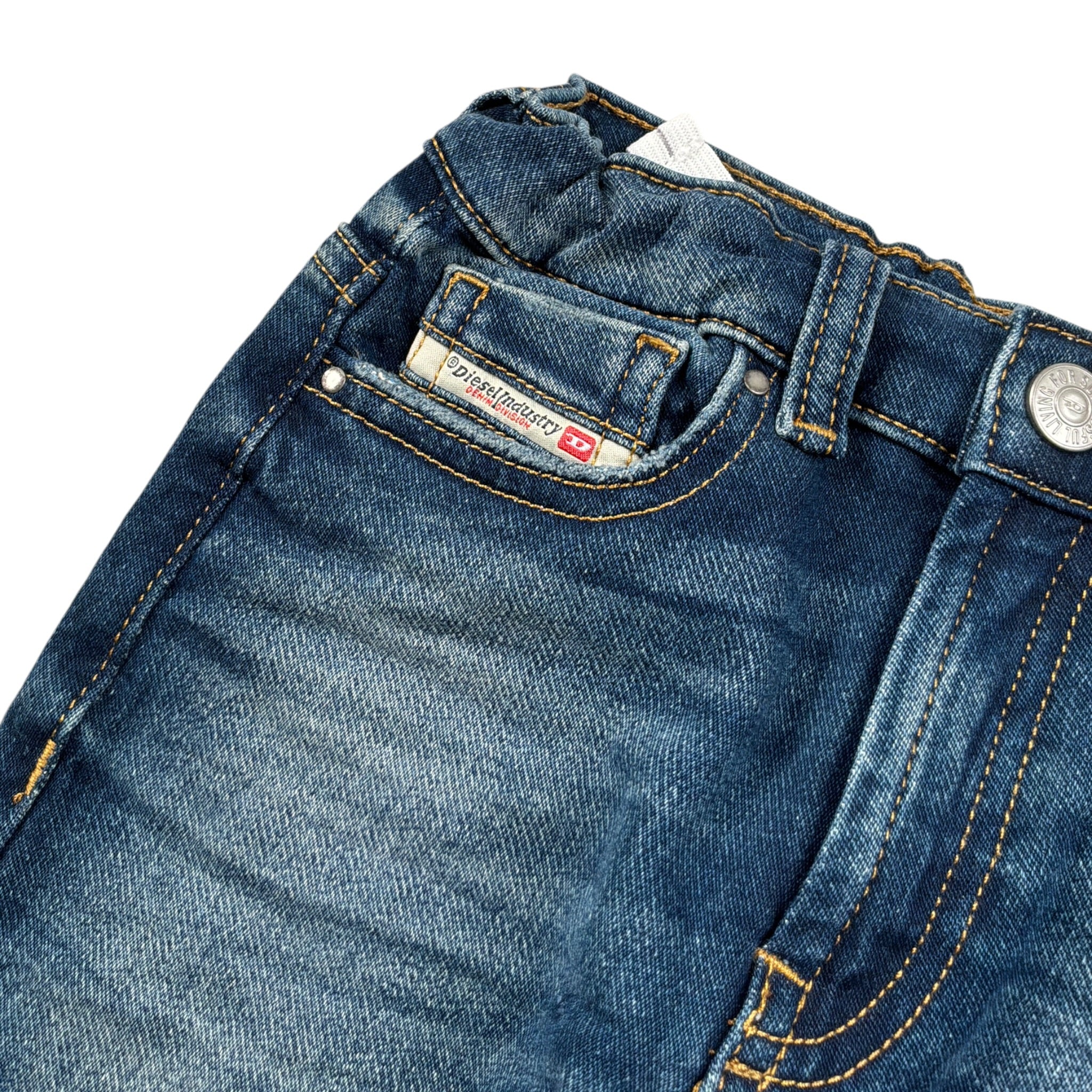 Diesel Jeans tinta unita con Girovita Regolabile Blu per Neonato K00312 BLU DIESEL 