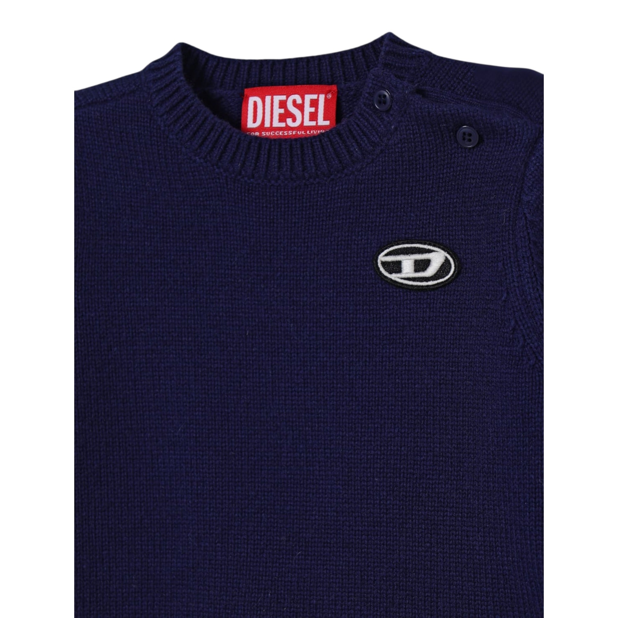 Diesel Maglia tinta unita con Logo Blu per Neonato K00685 BLU DIESEL 