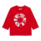 Diesel Shirt tinta unita Girocollo con Stampa Rosso per Neonato K00710 ROSSO DIESEL 