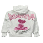 Disclaimer Felpa Chiusa con Cappuccio tinta unita con Logo Bianco per Bambina 25EDK5821 BIANCO DISCLAIMER 