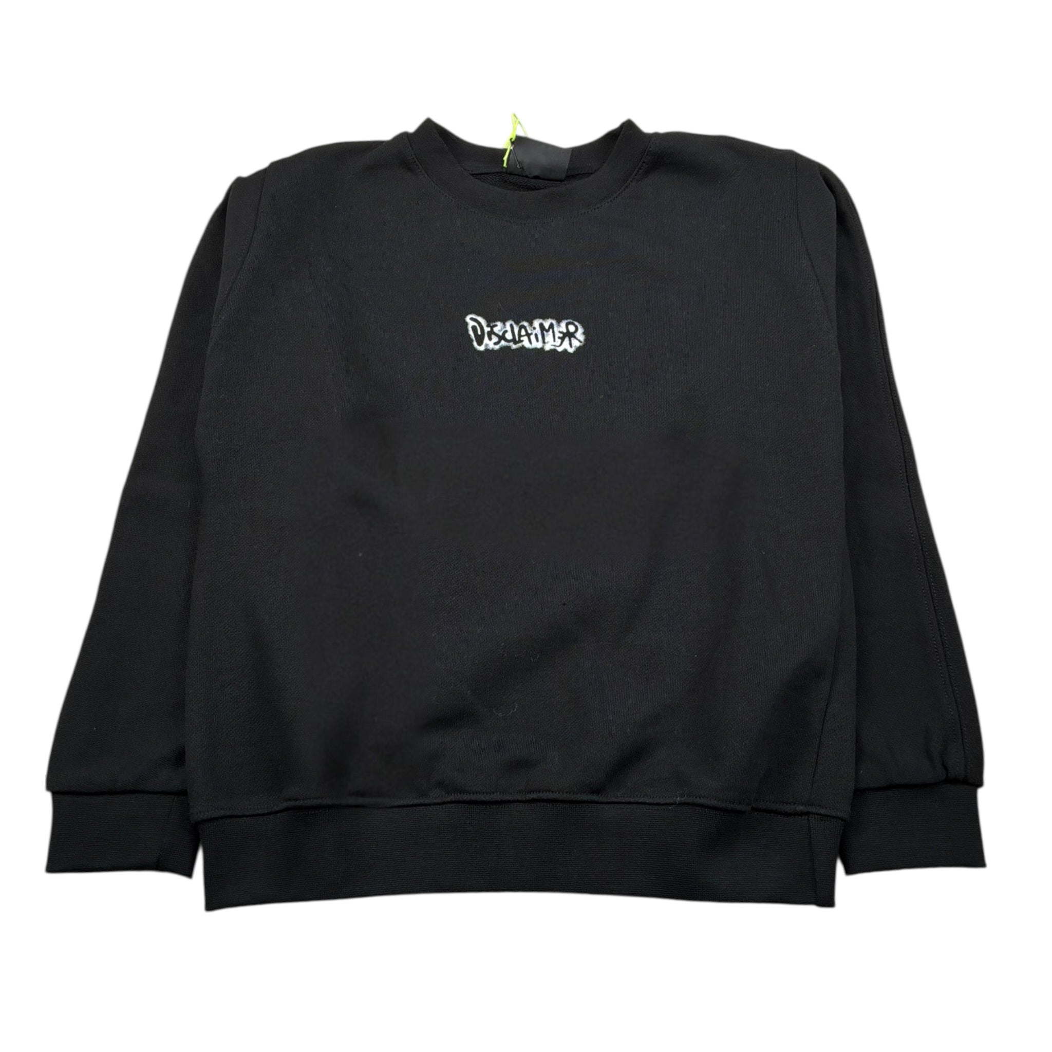 Disclaimer Felpa Smanicata tinta unita con Logo Nero per Bambino 25EDK58418 NERO DISCLAIMER 