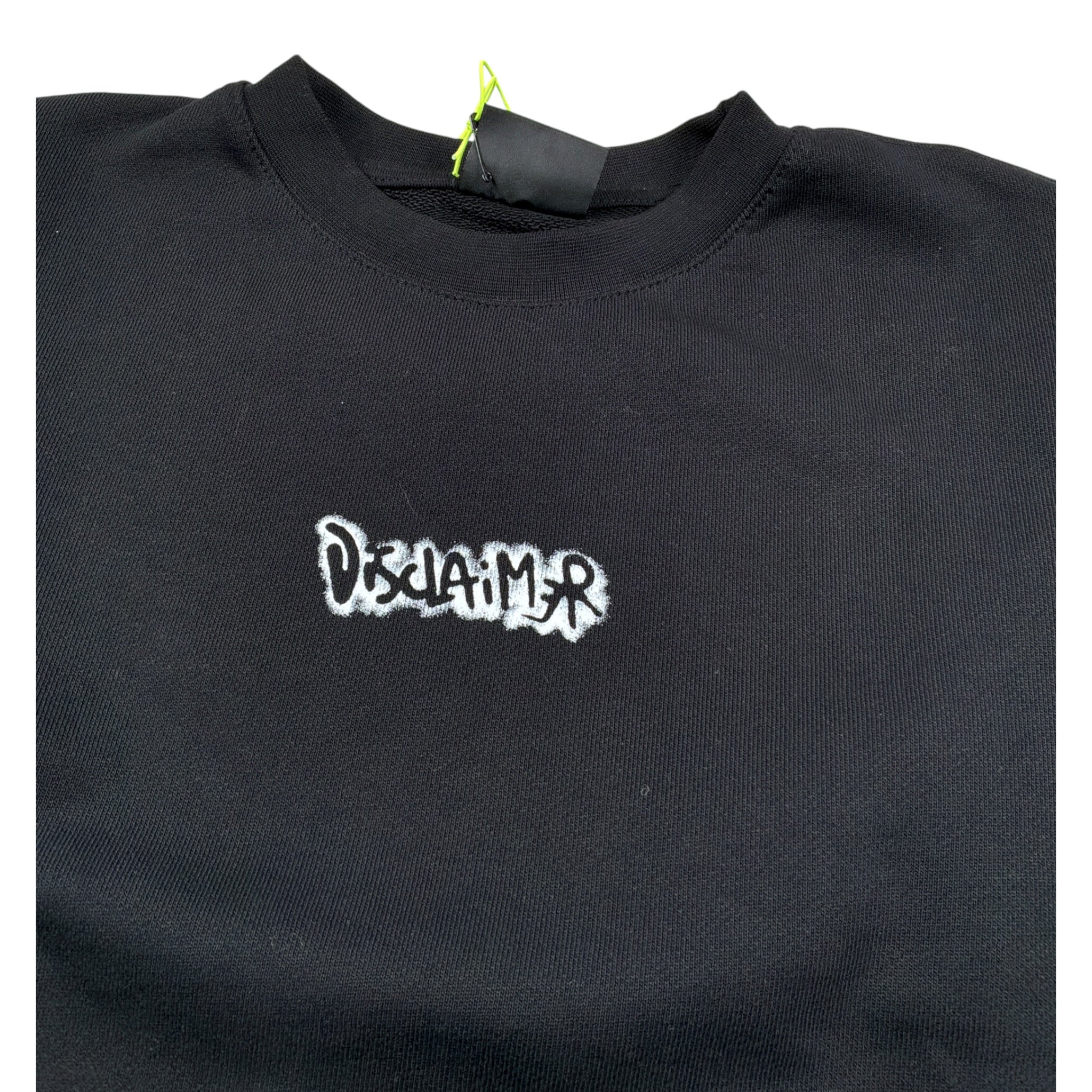 Disclaimer Felpa Smanicata tinta unita con Logo Nero per Bambino 25EDK58418 NERO DISCLAIMER 