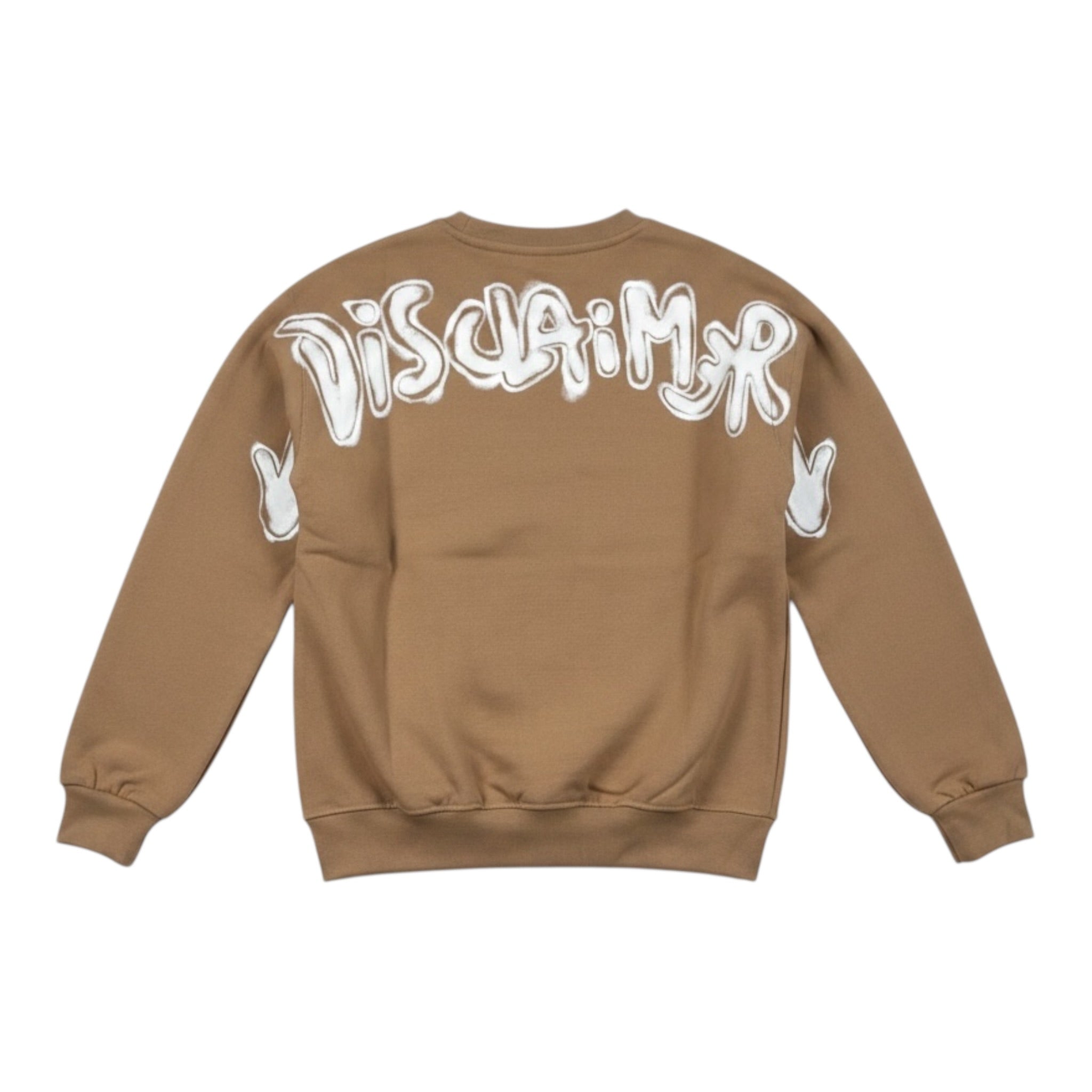 Disclaimer Felpa Chiusa Girocollo tinta unita con Logo Marrone per Bambino 25IDK58602 MARRONE DISCLAIMER 