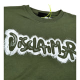 Disclaimer Felpa Chiusa Girocollo tinta unita con Logo Verde per Bambino 25IDK58617X VERDE DISCLAIMER 