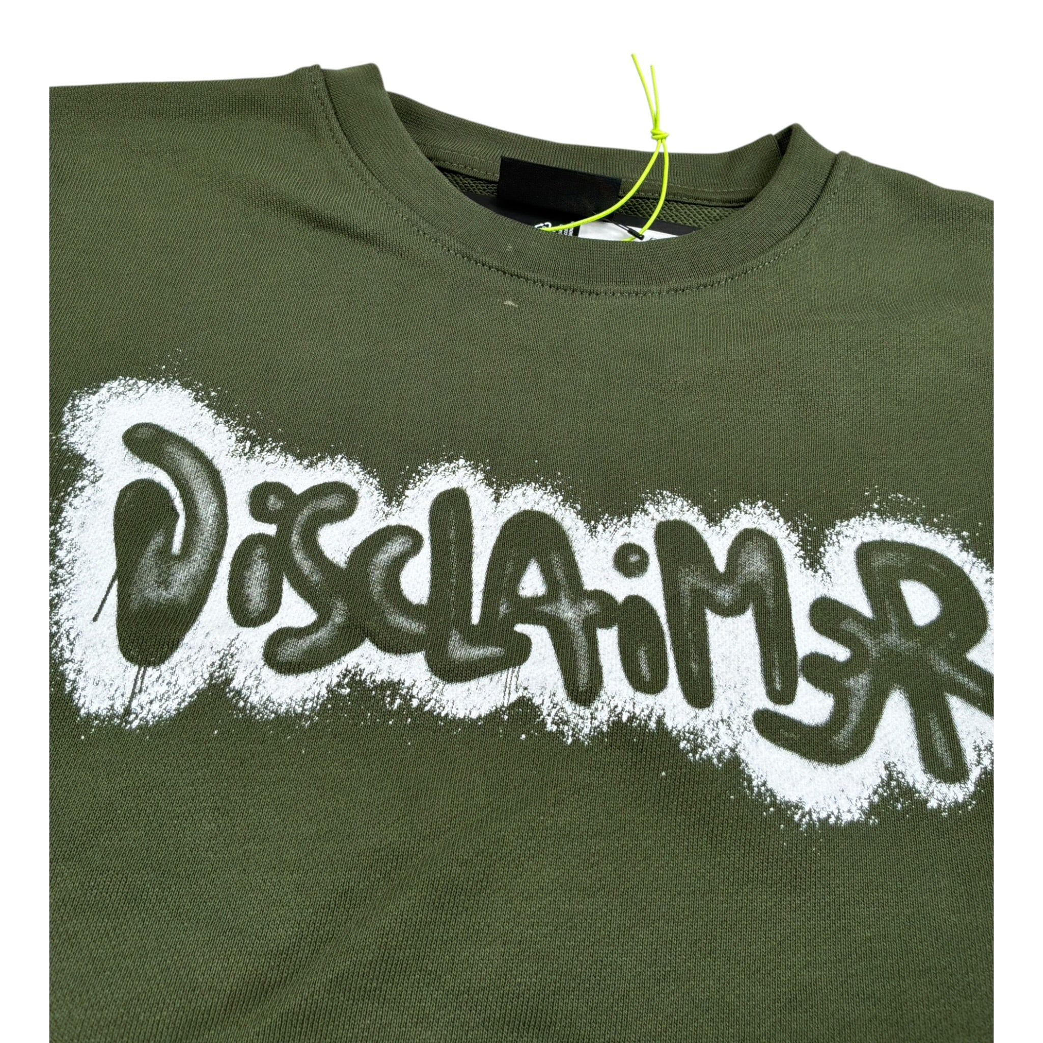 Disclaimer Felpa Chiusa Girocollo tinta unita con Logo Verde per Bambino 25IDK58617X VERDE DISCLAIMER 