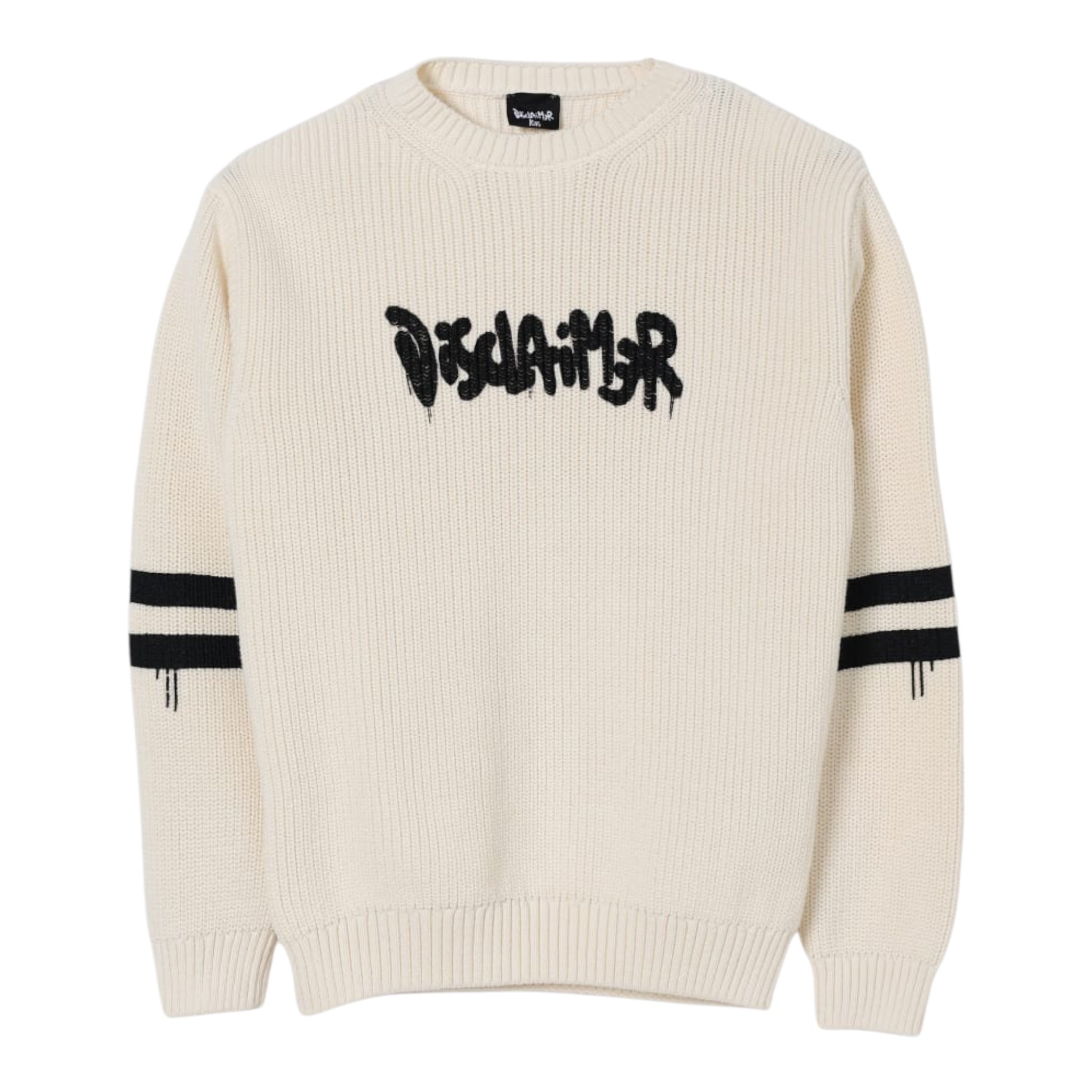 Disclaimer Maglia Girocollo tinta unita Ocn Logo Panna per Bambino 25IDK58621 PANNA DISCLAIMER 