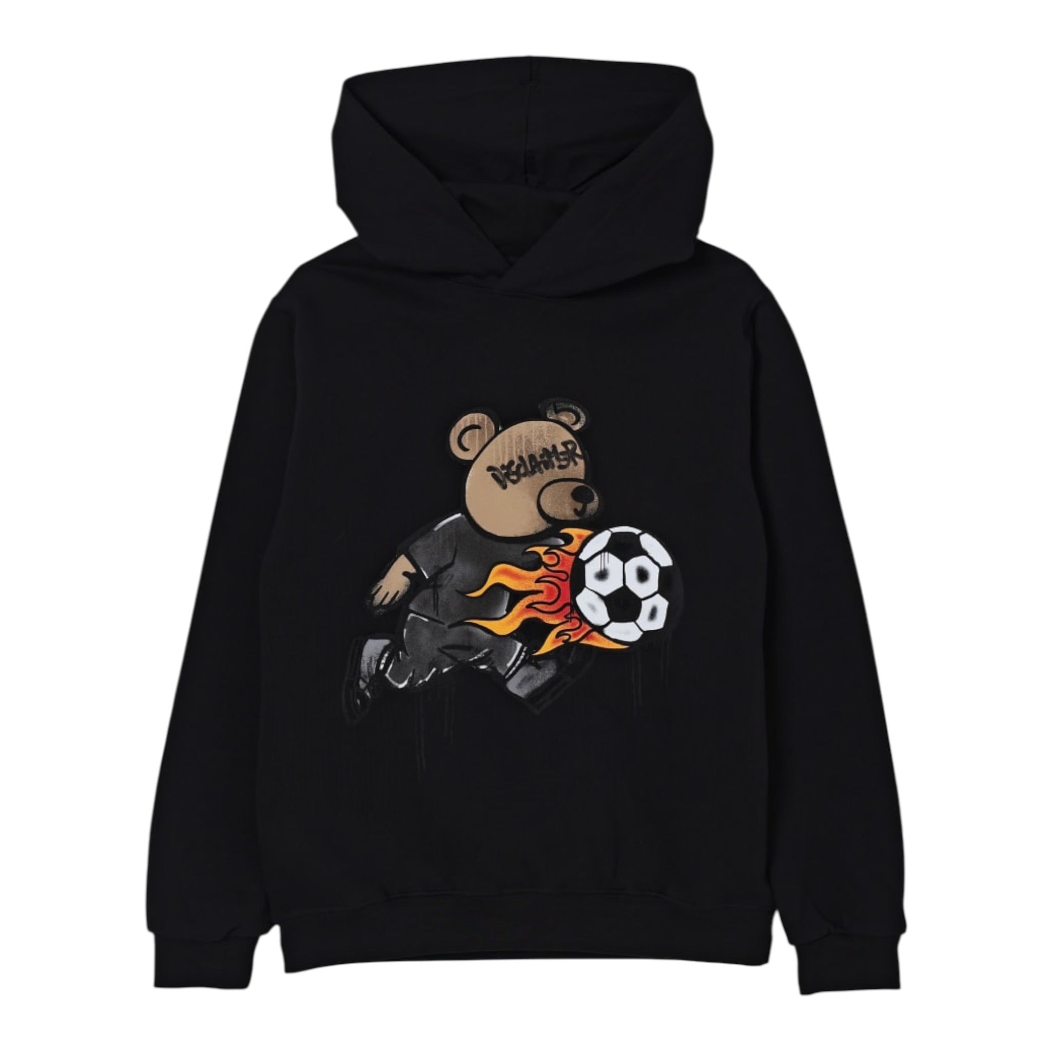 Disclaimer Felpa Chiusa con Cappuccio tinta unita con Logo Nero per Bambino 25IDK58673 NERO DISCLAIMER 