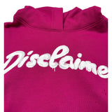Disclaimer Felpa tinta unita con Cappuccio E Stampa Fuxia per Bambina 25IDK58706 FUXIA DISCLAIMER 
