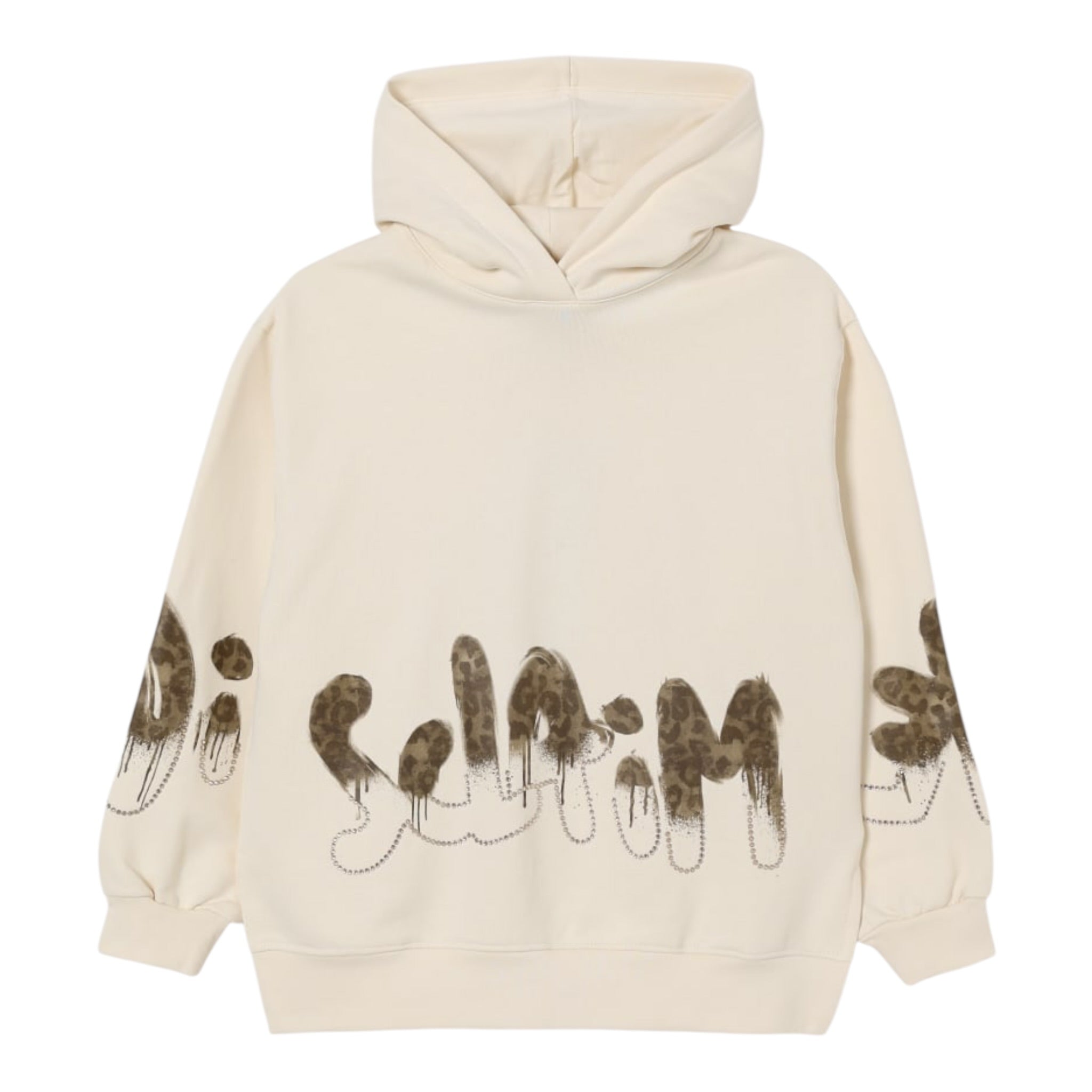 Disclaimer Felpa tinta unita con Cappuccio E Stampa Panna per Bambina 25IDK58744 PANNA DISCLAIMER 