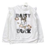 Disney Felpa tinta unita Girocollo con Stampa Bianco per Bambina WE0016 BIANCO DISNEY 