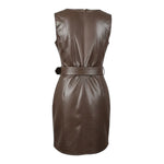 Dixie Abito Ecopelle tinta unita con Cintura Marrone per Bambina AF07200G79 MARRONE DIXIE 