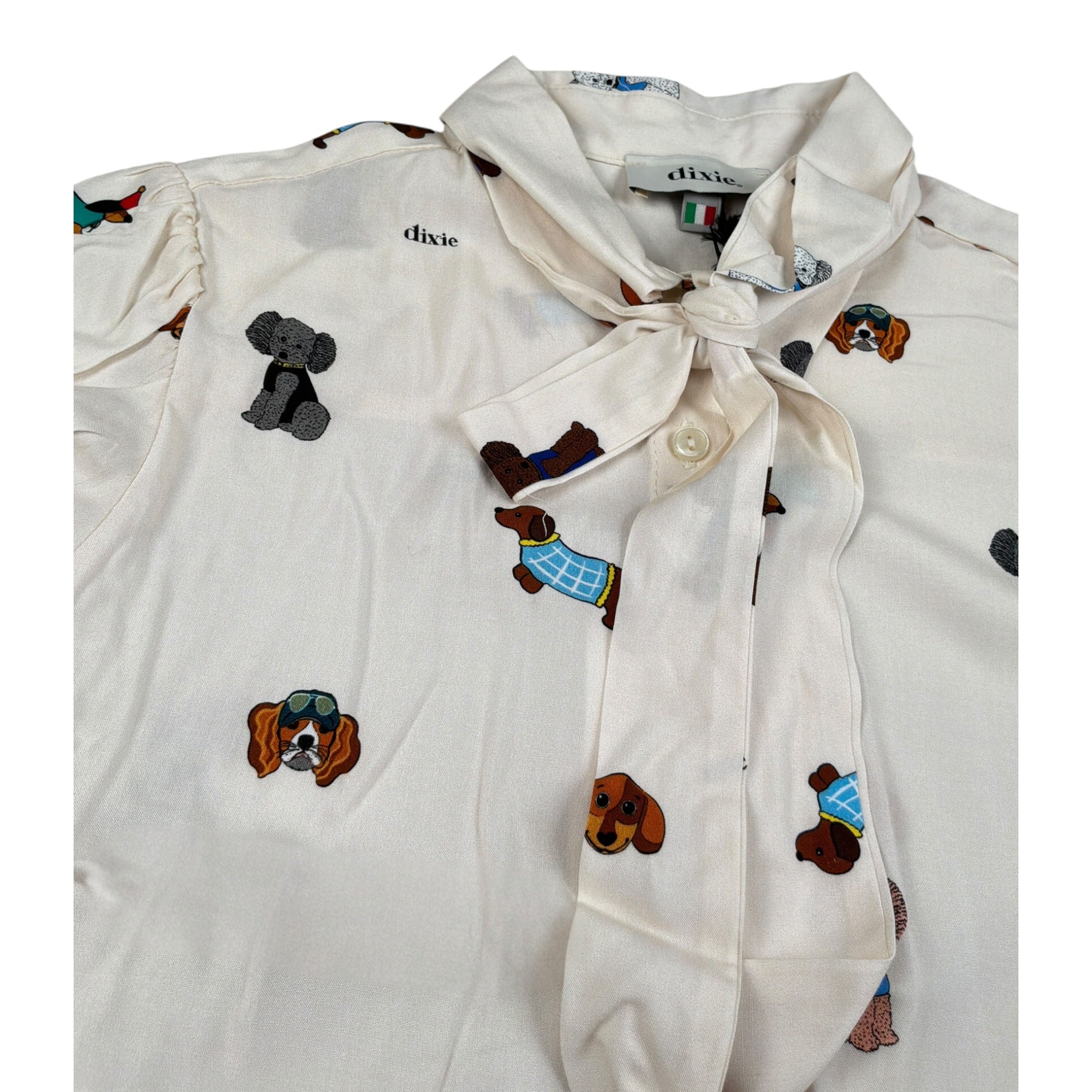 Dixie Camicia Manica Lunga tinta unita con Stampe Avorio per Bambina CL71364G79 AVORIO DIXIE 