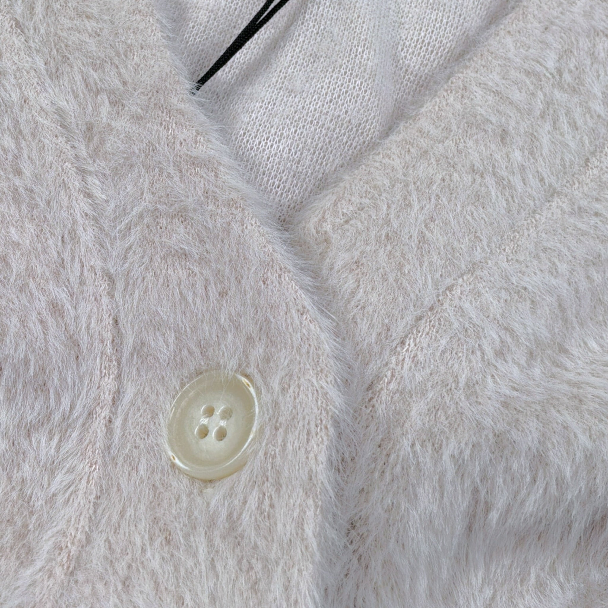 Dixie Cardigan tinta unita con Pelliccia Beige per Bambina LG32260G79 BEIGE DIXIE 
