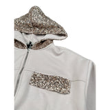 Dixie Felpa On Zip E Cappuccio tinta unita Pailettata Beige per Bambina LK30172G79 BEIGE DIXIE 