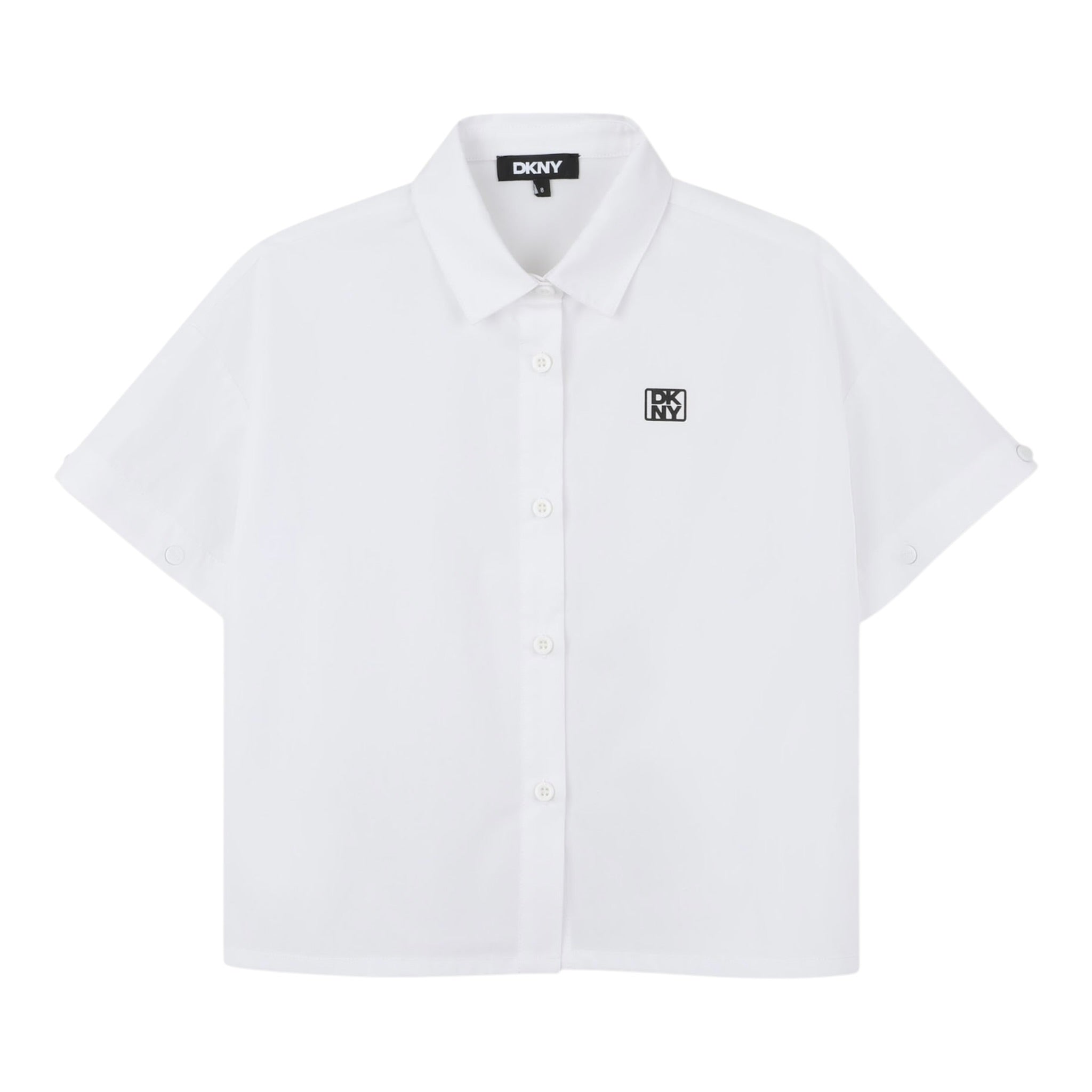 Dkny Camicia Manica Lunga tinta unita con Maniche Rimovibili Bianco per Bambino D62351 BIANCO DKNY 