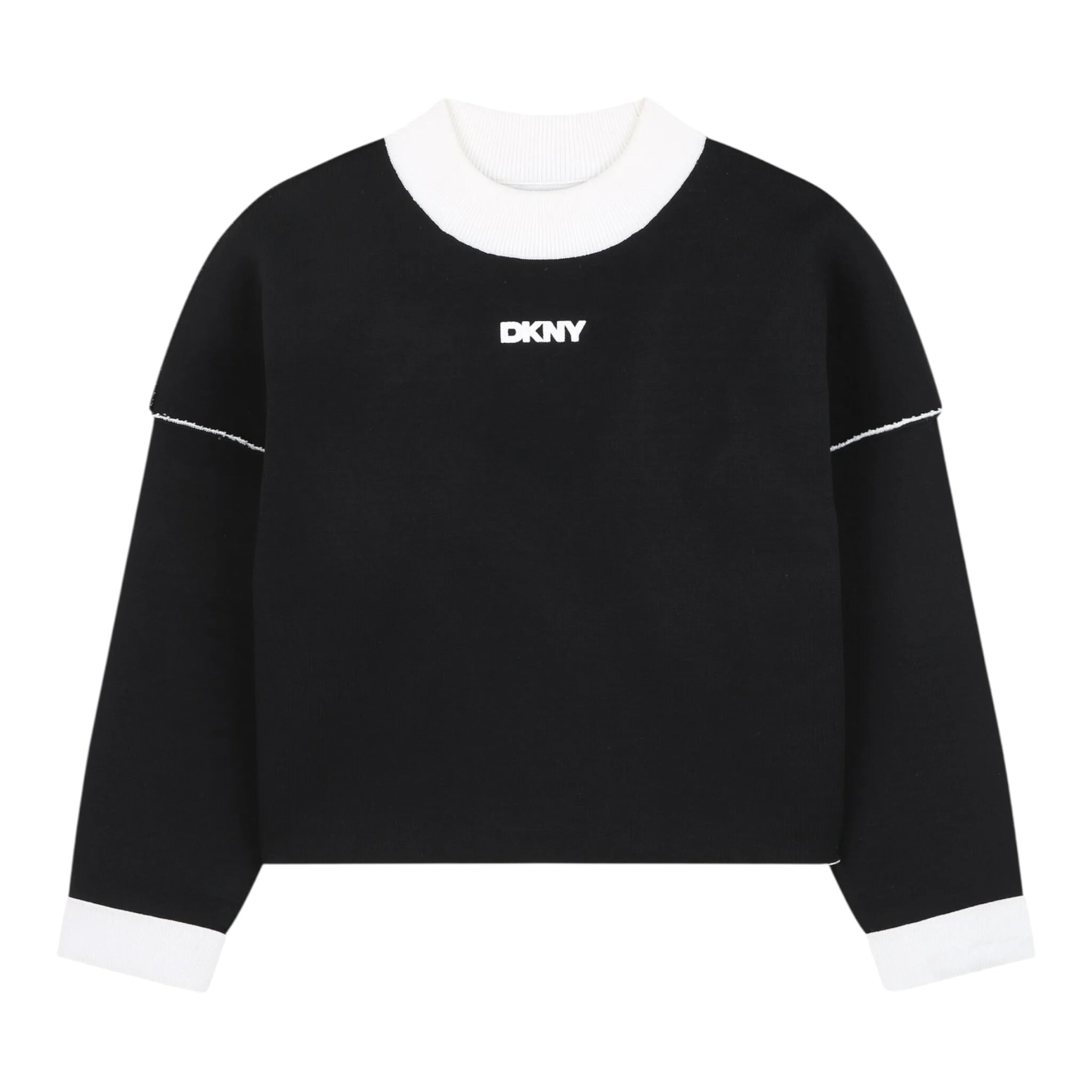 Dkny Maglia Reversibile Bicolore Bianco/Nero per Bambina D62379 BIANCO/NERO DKNY 
