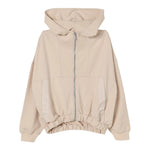 Dkny Felpa con Zip E Cappuccio tinta unita Beige per Bambina D62385 BEIGE DKNY 