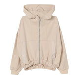Dkny Felpa con Zip E Cappuccio tinta unita Beige per Bambina D62385 BEIGE DKNY 