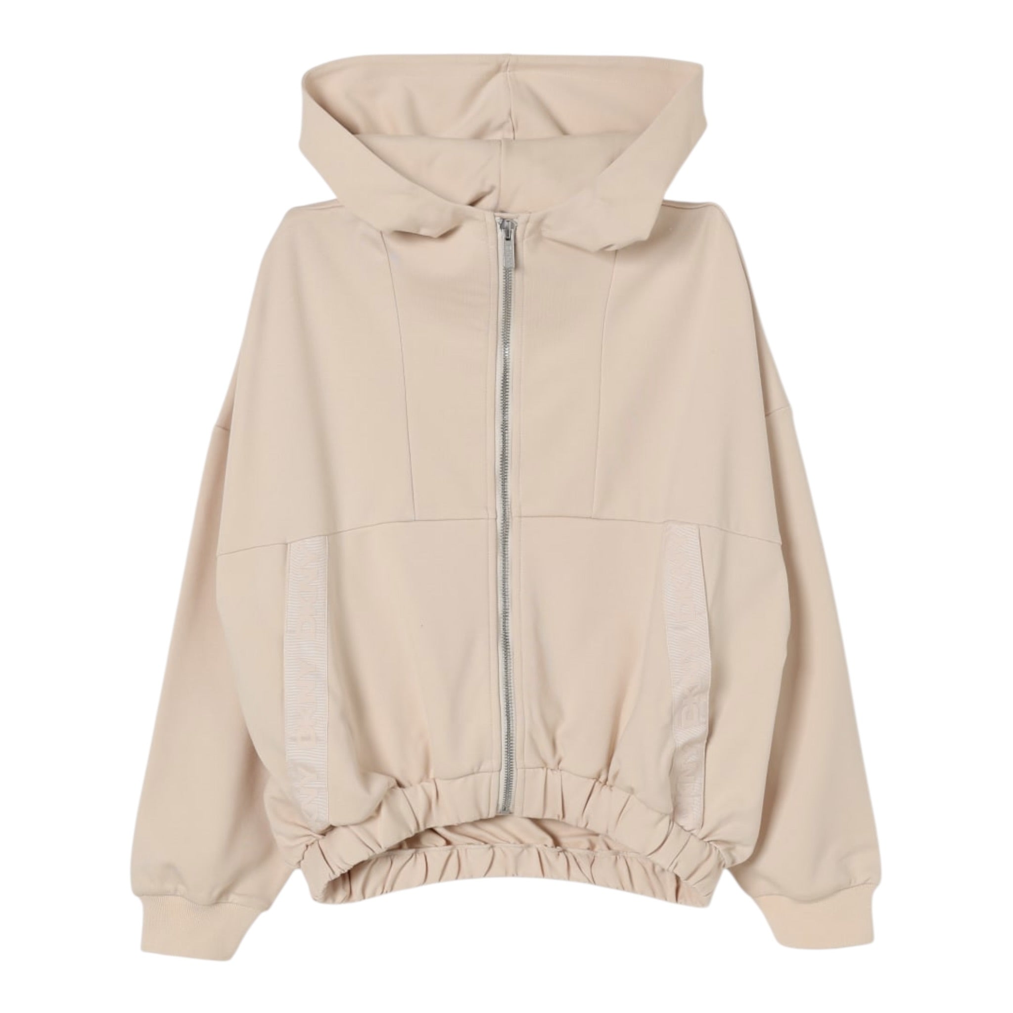 Dkny Felpa con Zip E Cappuccio tinta unita Beige per Bambina D62385 BEIGE DKNY 