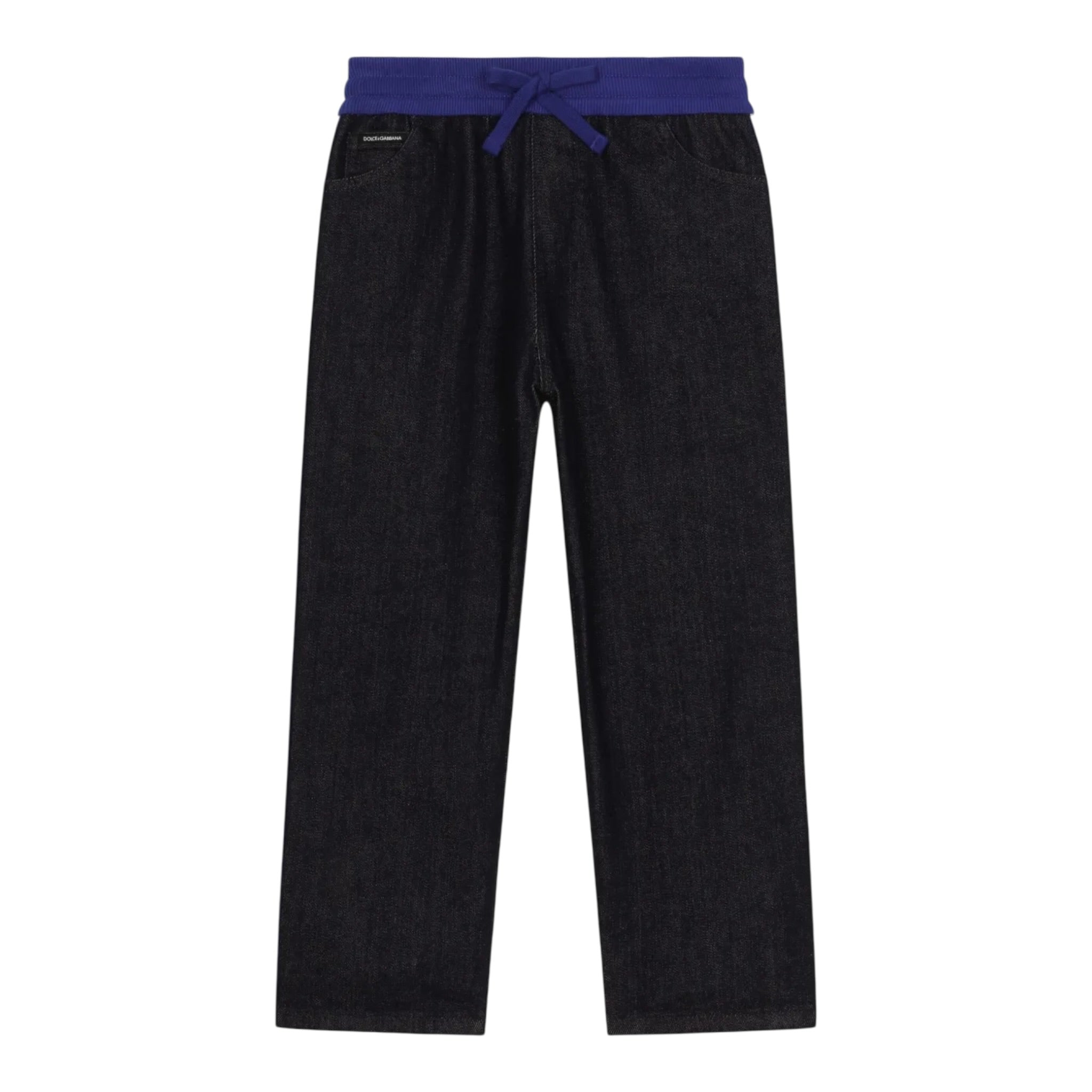 Dolce & Gabbana Jeans tinta unita con Profili In Contrasto Blu per Bambino L44P51LDC41 BLU DOLCE & GABBANA 