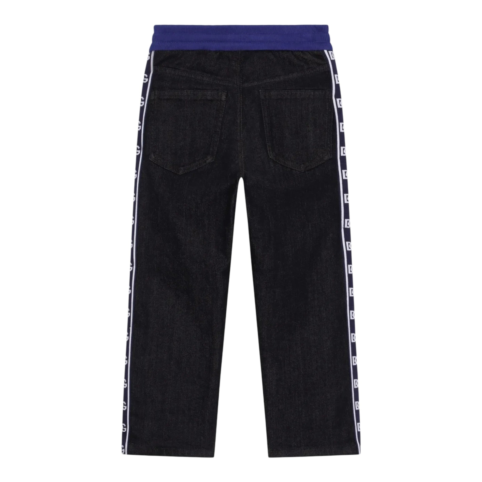 Dolce & Gabbana Jeans tinta unita con Profili In Contrasto Blu per Bambino L44P51LDC41 BLU DOLCE & GABBANA 