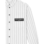 Dolce & Gabbana Camicia Manica Lunga tinta unita Fantasia A Righe Bianco per Bambino L44S18 BIANCO DOLCE & GABBANA 