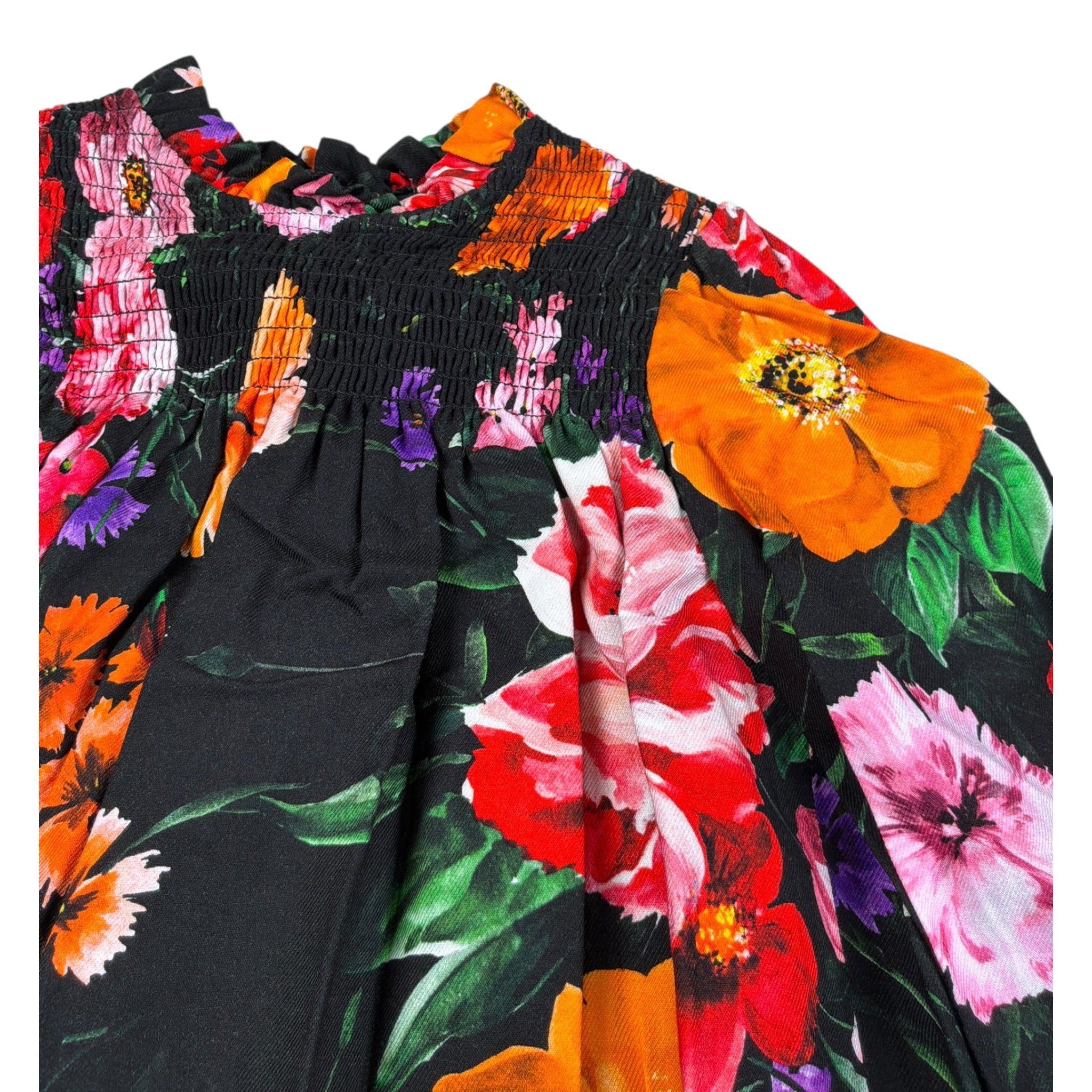 Dolce & Gabbana Abito Manica Lunga Fantasia Floreale Nero per Bambina L53DX7 NERO DOLCE & GABBANA 
