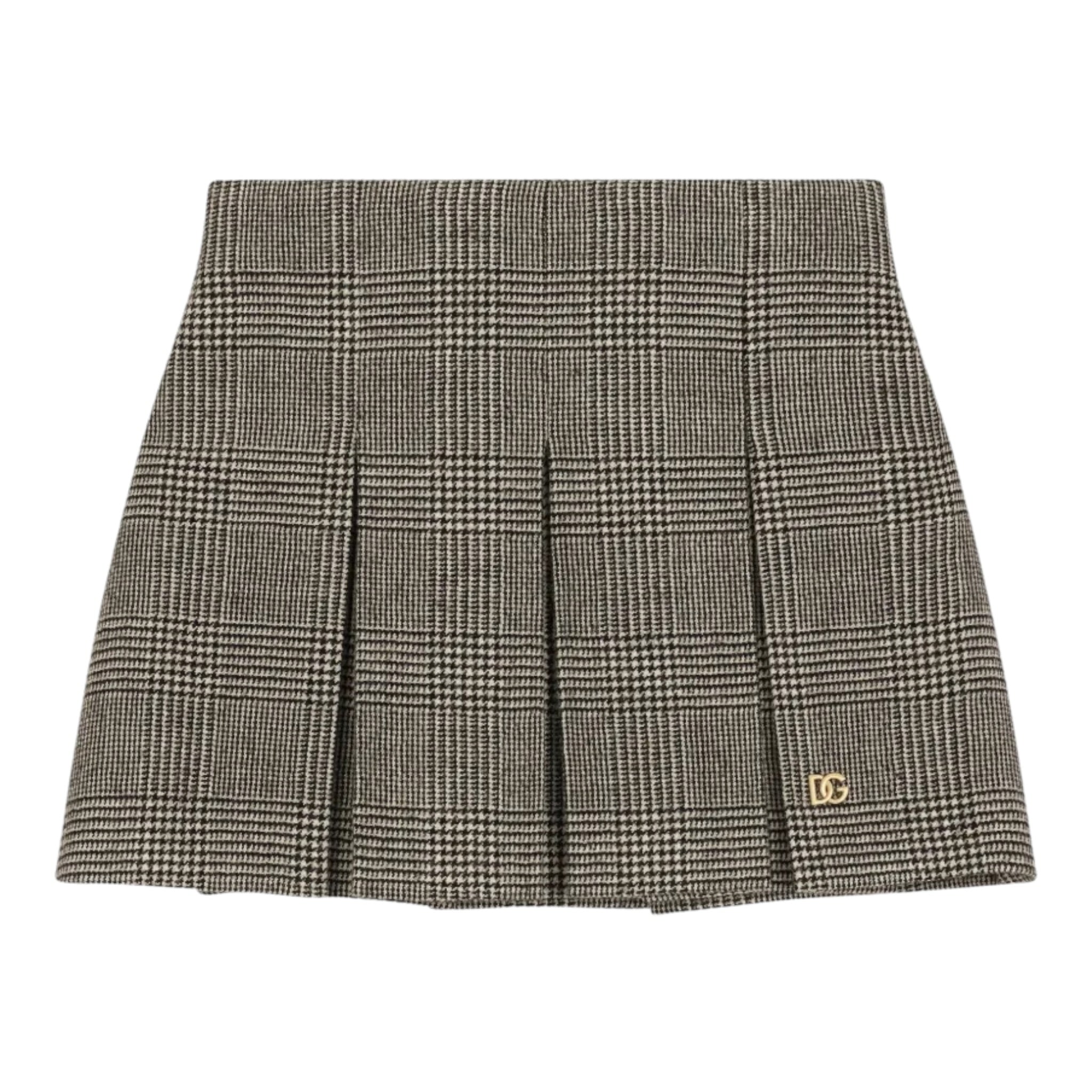 Dolce & Gabbana Gonna tinta unita con Microfantasia Nero per Bambina L55I37 NERO DOLCE & GABBANA 