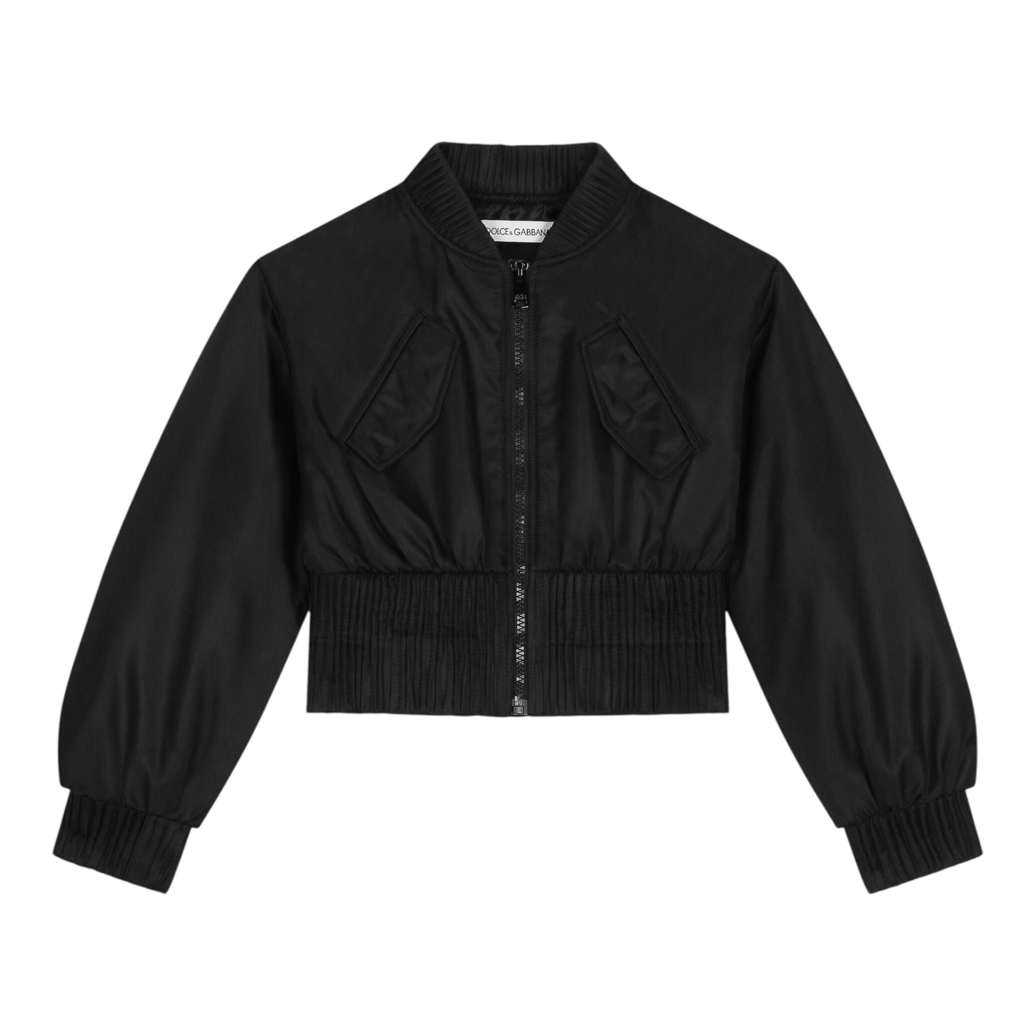 Dolce & Gabbana Giubbino tinta unita con Zip Nero per Bambina L5JBP6 NERO DOLCE & GABBANA 